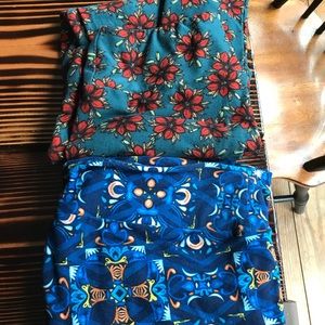 Lularoe TC leggings. BNWOT  blue multi color EUC